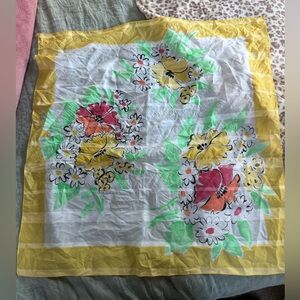 Floral Yellow and White Scarf